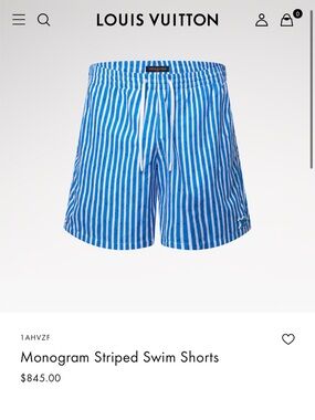 NWOT Louis Vuitton Monogram Striped Swim Shorts